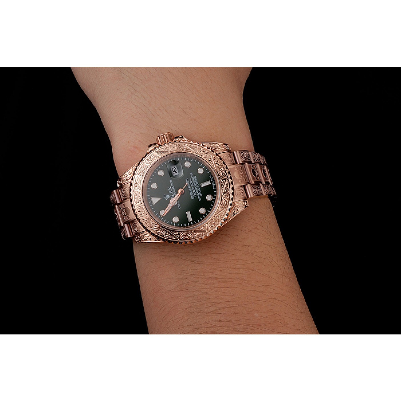 Rolex Submariner Skull Limited Edition Green Dial Rose Gold Case And Bracelet 1454074