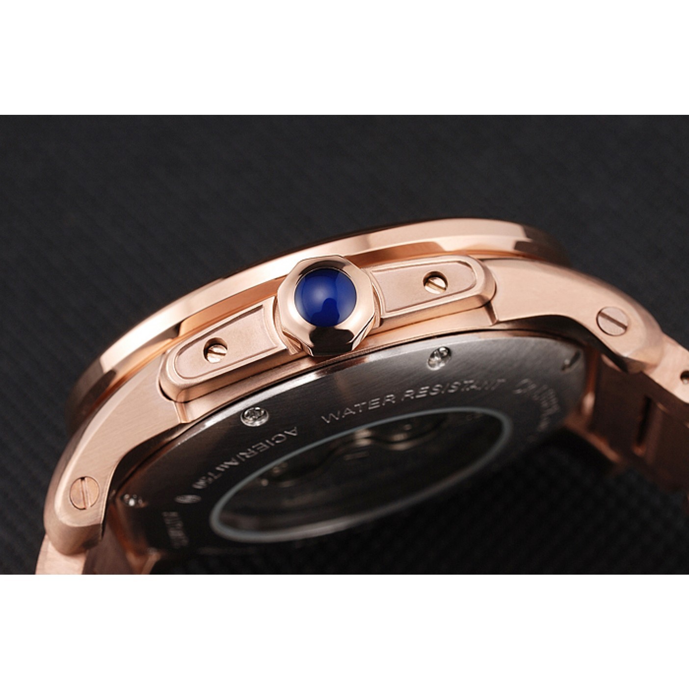 Cartier Calibre De Cartier Small Seconds Black And White Dial Rose Gold Case And Bracelet