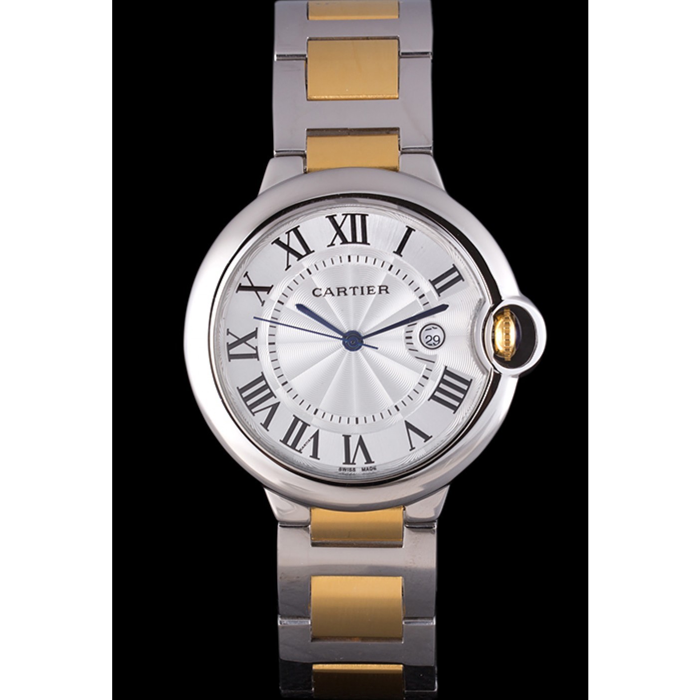 Cartier Ballon Bleu 42mm White Dial Stainless Steel Case Two Tone Bracelet