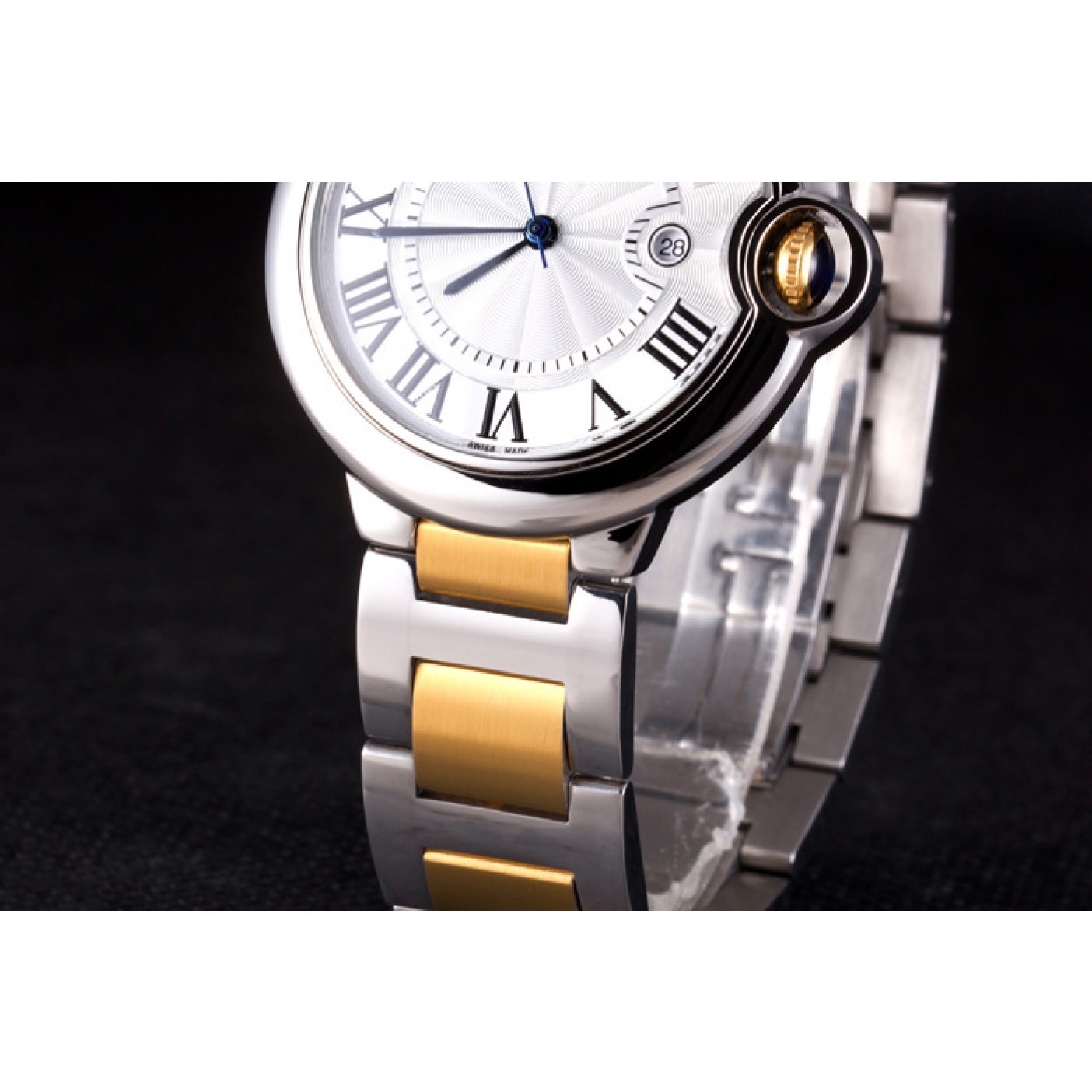 Cartier Ballon Bleu 42mm White Dial Stainless Steel Case Two Tone Bracelet