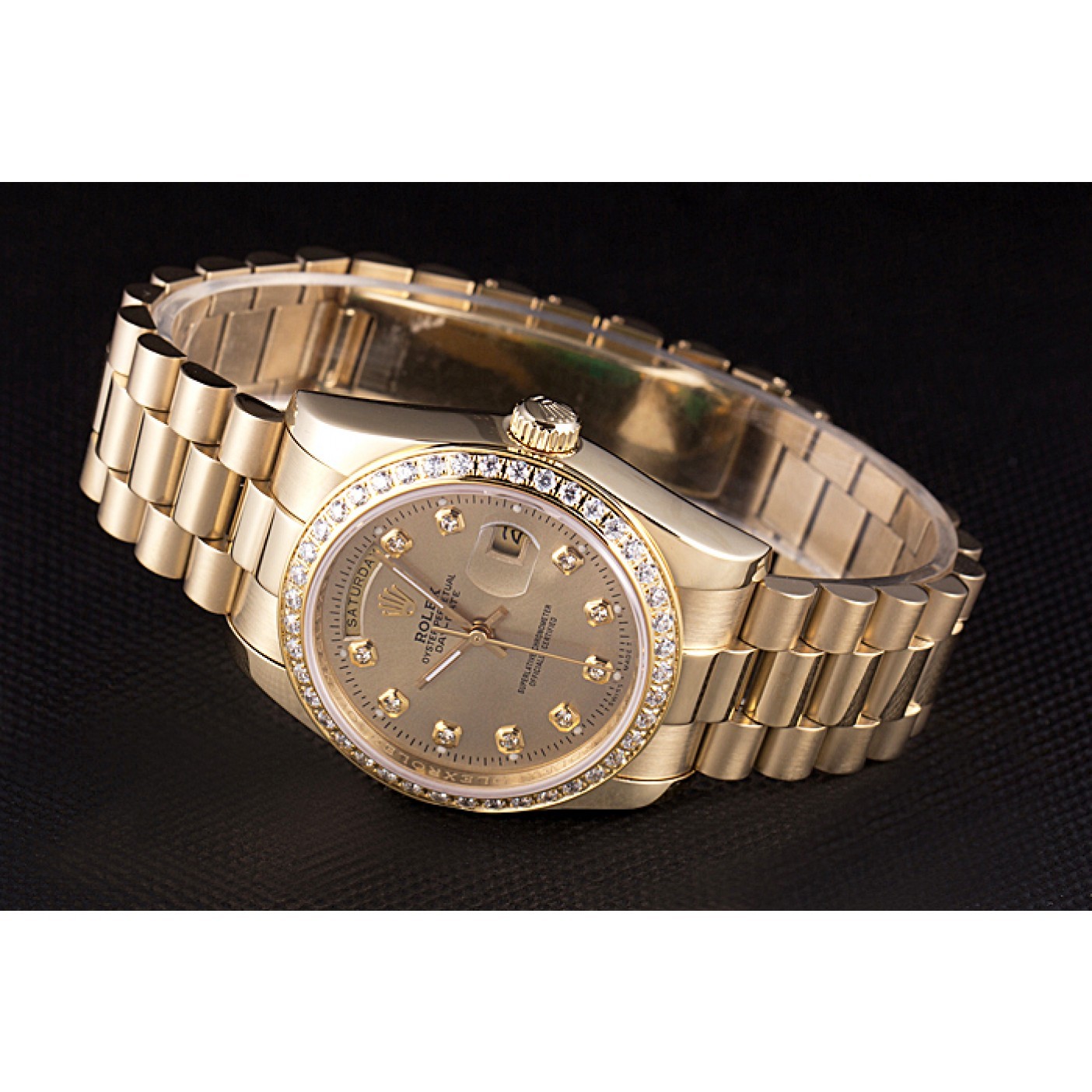 Rolex Day-Date 18k Yellow Gold Plated Stainless Steel Gold Dial