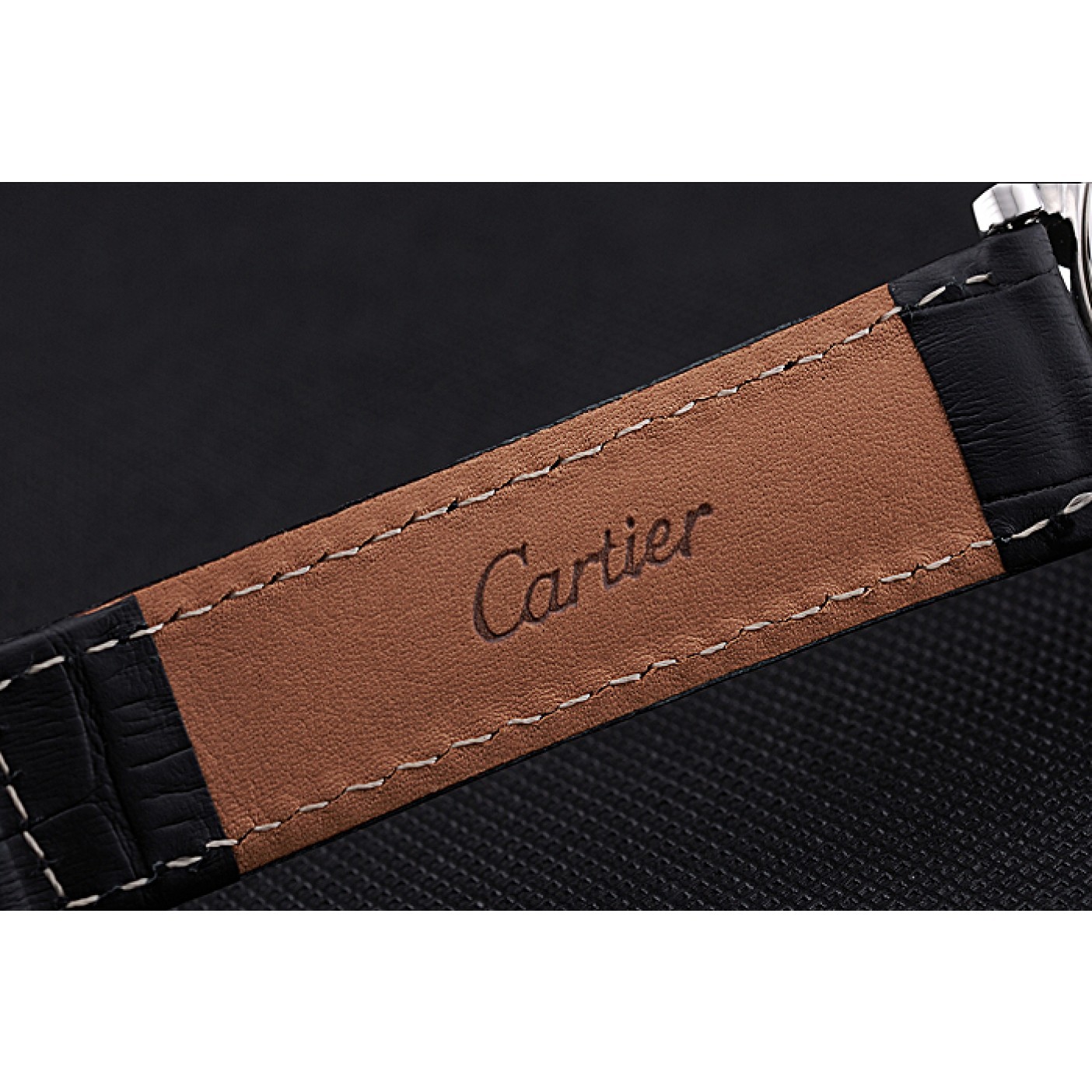 Cartier Ronde Second Time Zone White Dial Stainless Steel Case Black Leather Strap 622798