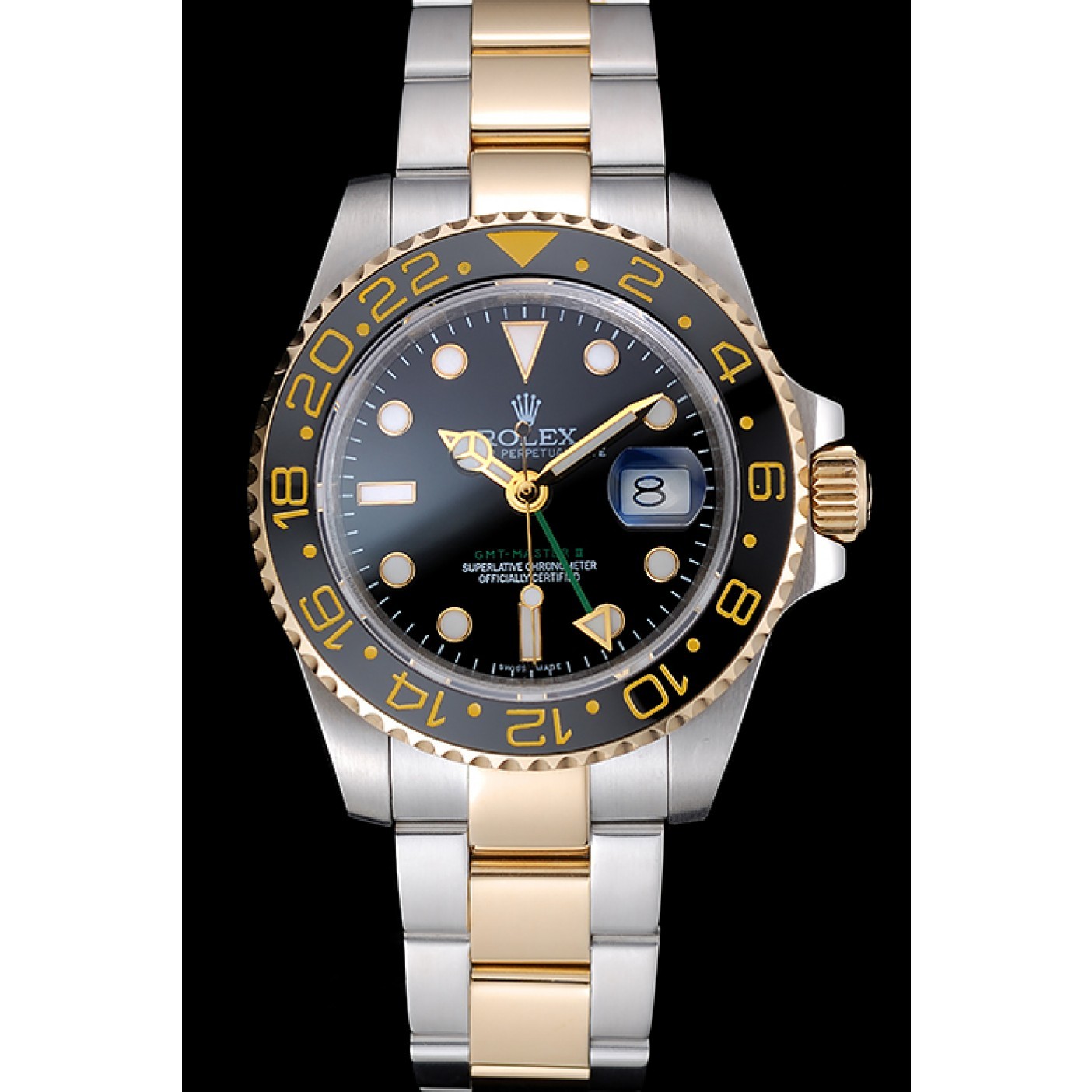 Swiss Rolex GMT Master Black Bezel Black Dial 80295