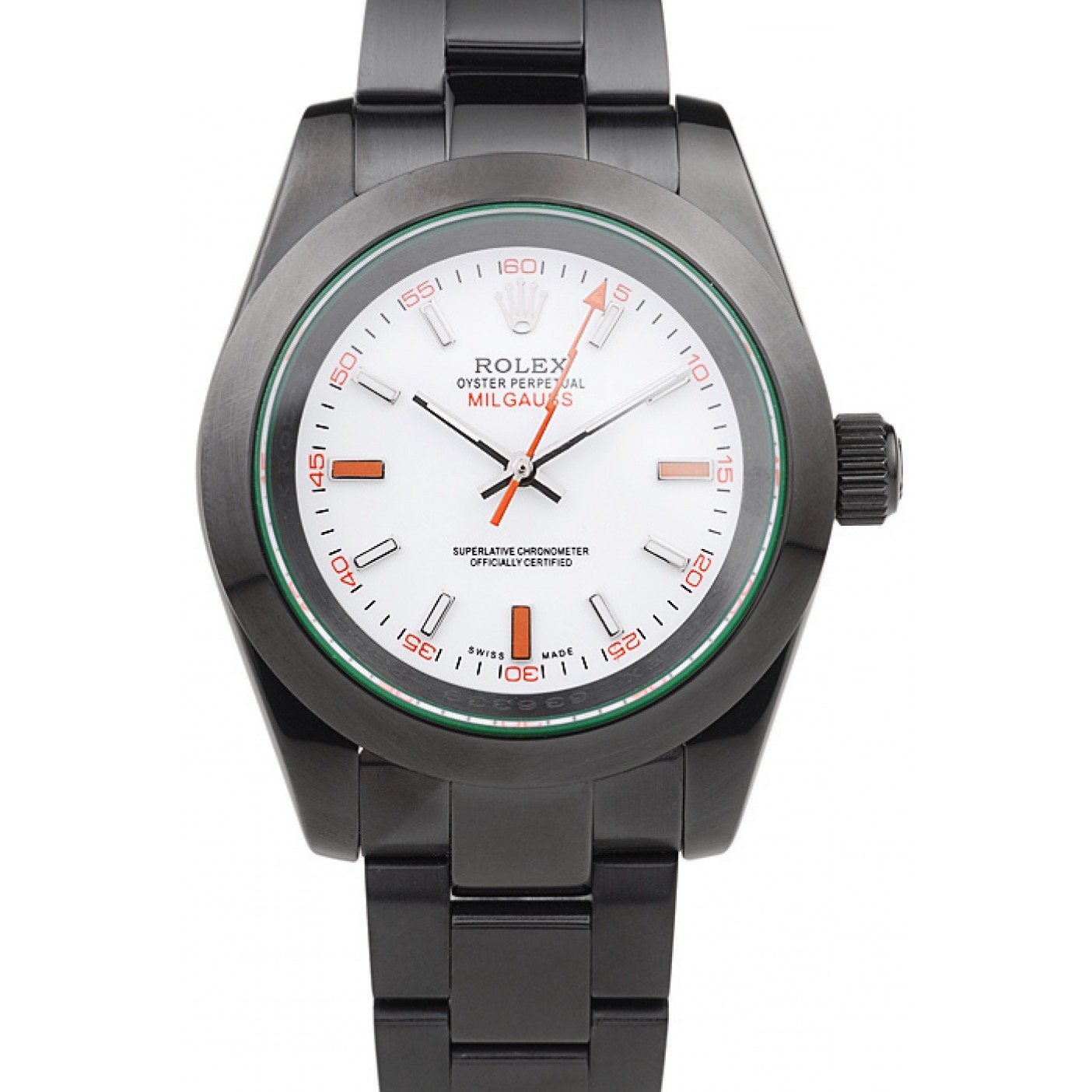 Rolex Milgauss Pro-Hunter Tinted Green Saphire White Dial