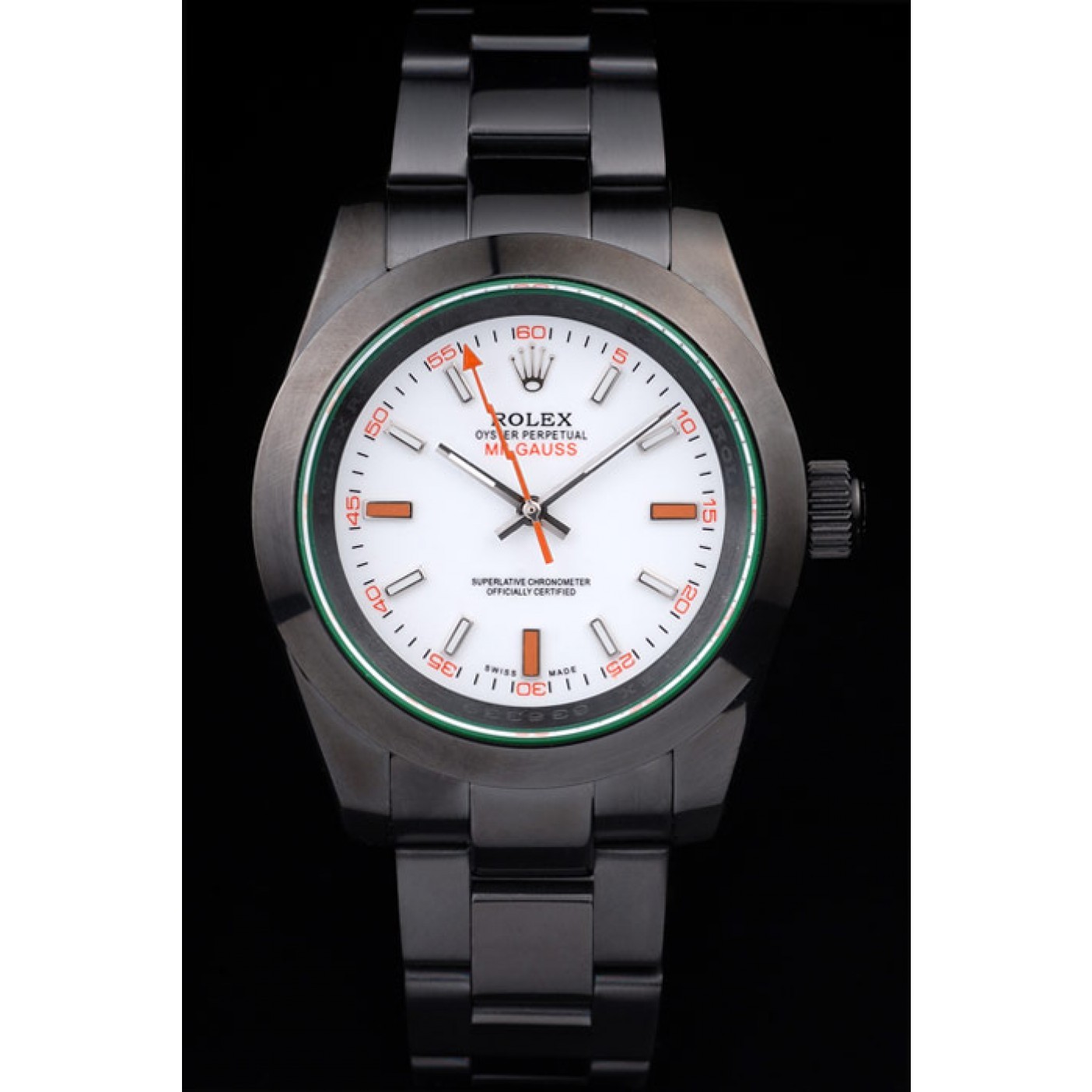 Rolex Milgauss Pro-Hunter Tinted Green Saphire White Dial