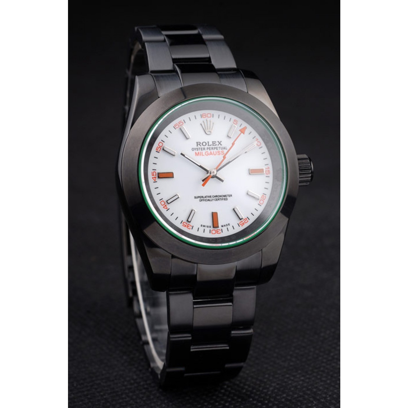 Rolex Milgauss Pro-Hunter Tinted Green Saphire White Dial