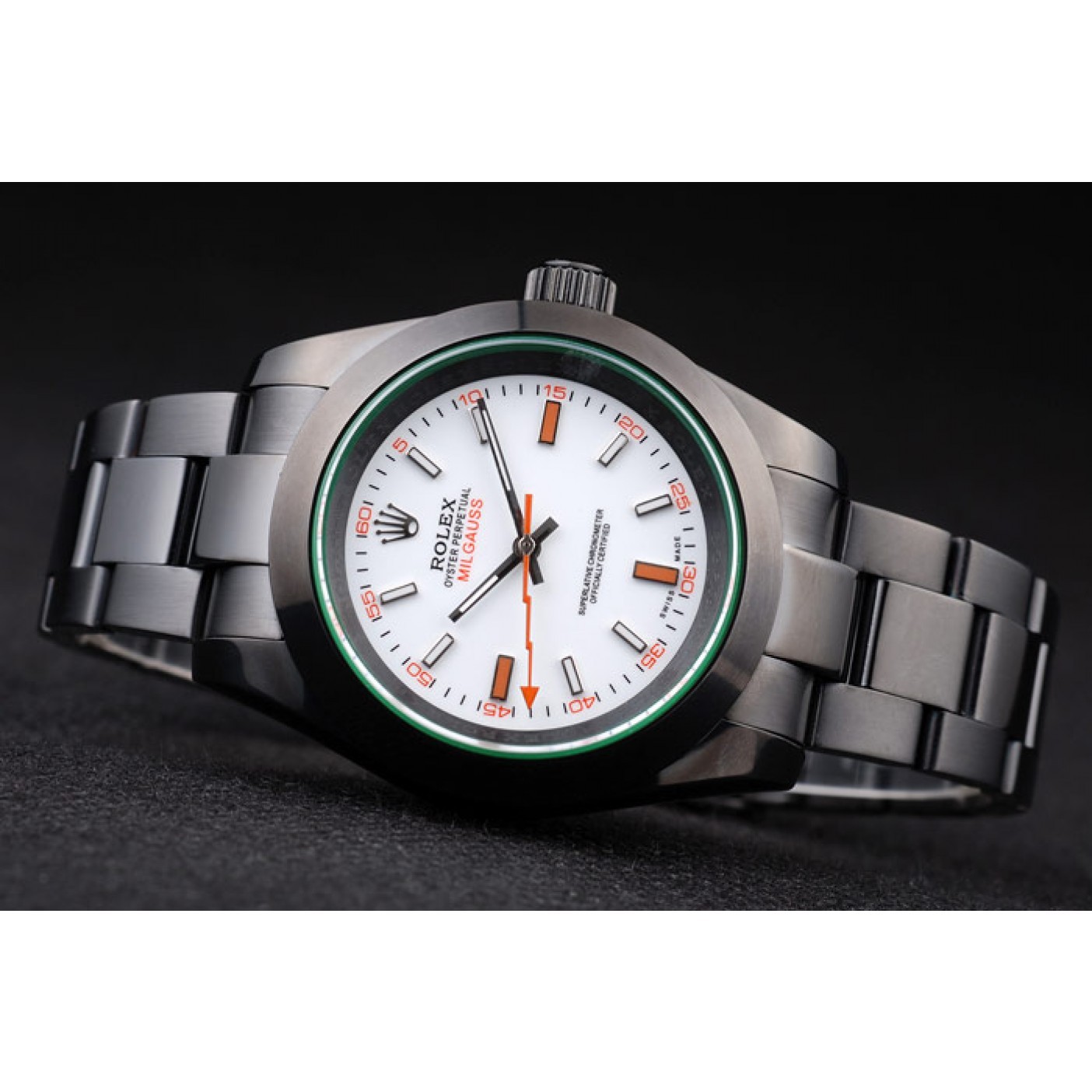 Rolex Milgauss Pro-Hunter Tinted Green Saphire White Dial