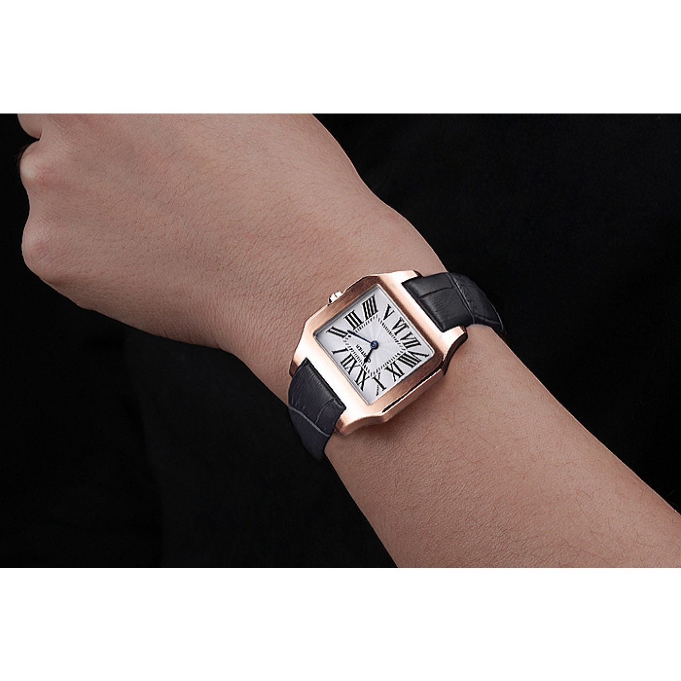 Cartier Santos 100 Polished Rose Gold Bezel 621920