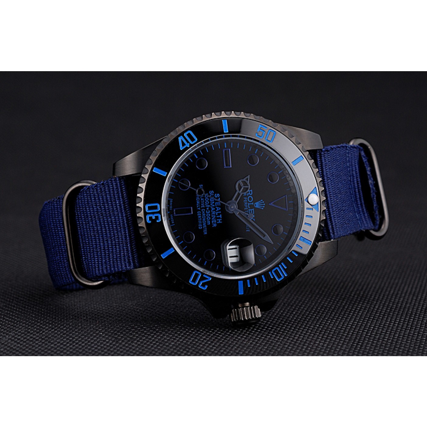 RepTime Watches Rolex Stealth Submariner Blue Nylon Strap 622008