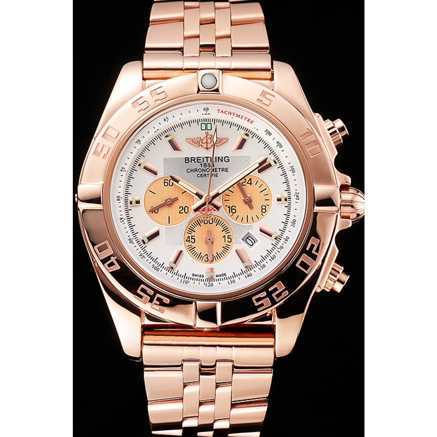 Breitling Chronomat 44 White Dial Rose Gold Bracelet 622518