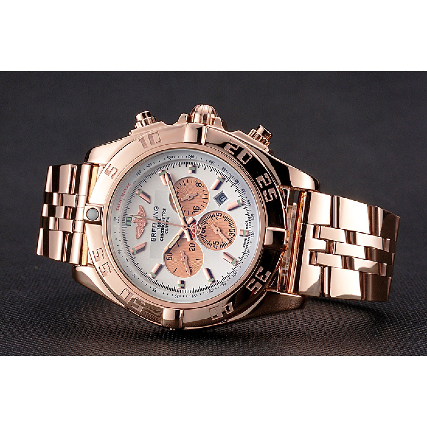 Breitling Chronomat 44 White Dial Rose Gold Bracelet 622518