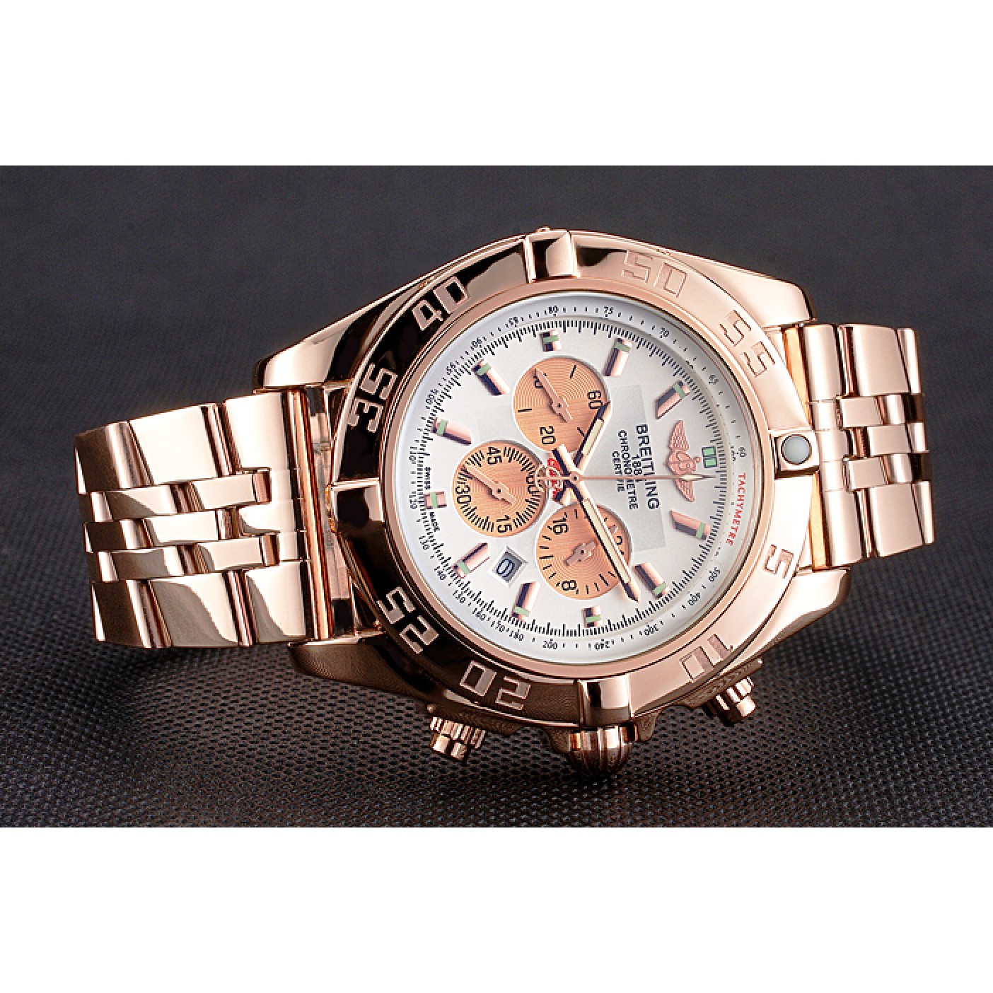 Breitling Chronomat 44 White Dial Rose Gold Bracelet 622518