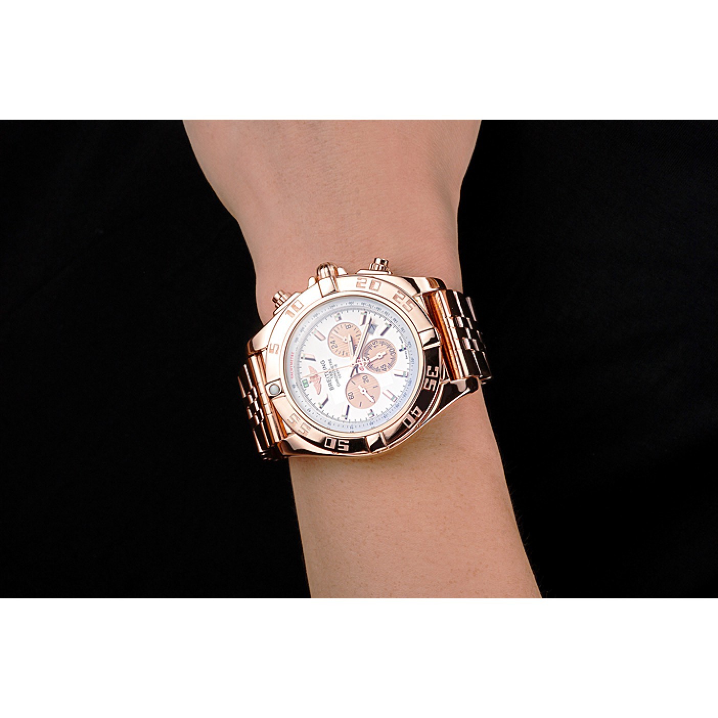 Breitling Chronomat 44 White Dial Rose Gold Bracelet 622518