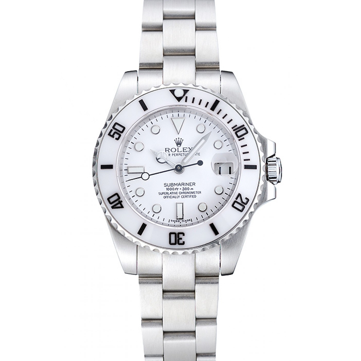 RepTime Watches Rolex Submariner White Dial Stainless Steel Bracelet 1454152