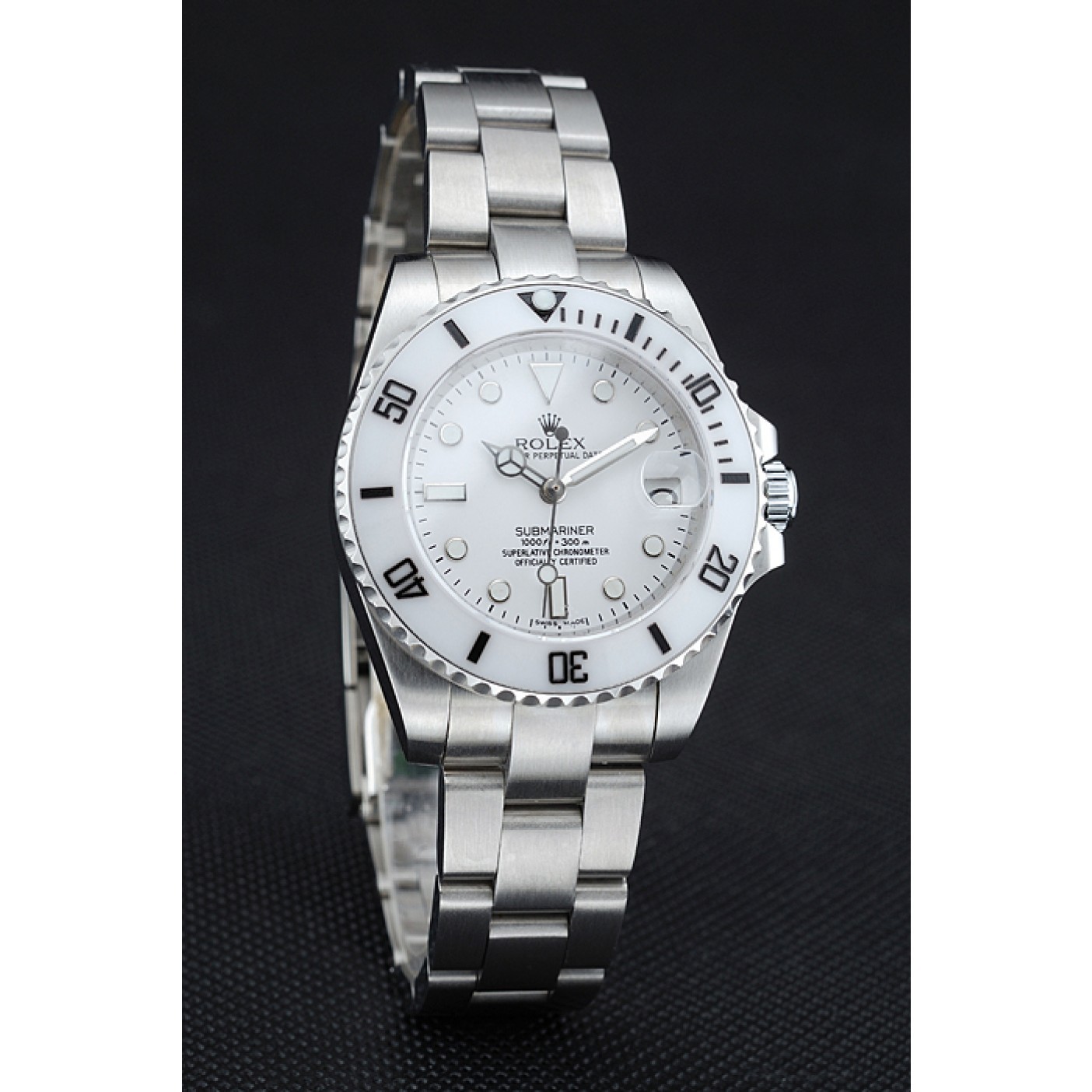 RepTime Watches Rolex Submariner White Dial Stainless Steel Bracelet 1454152