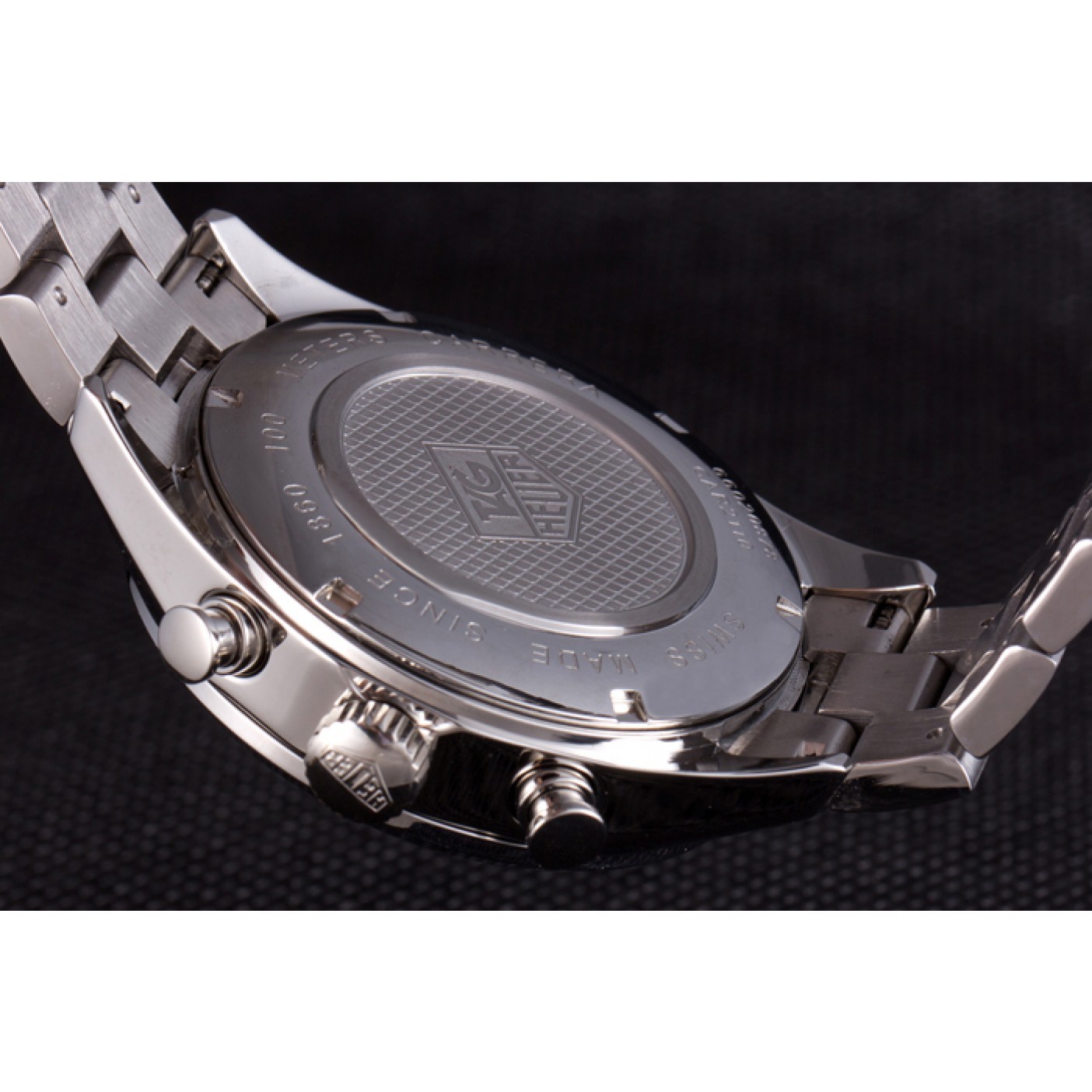 Tag Heuer SLR Polished Stainless Steel Case Black Dial Stainless Steel Strap