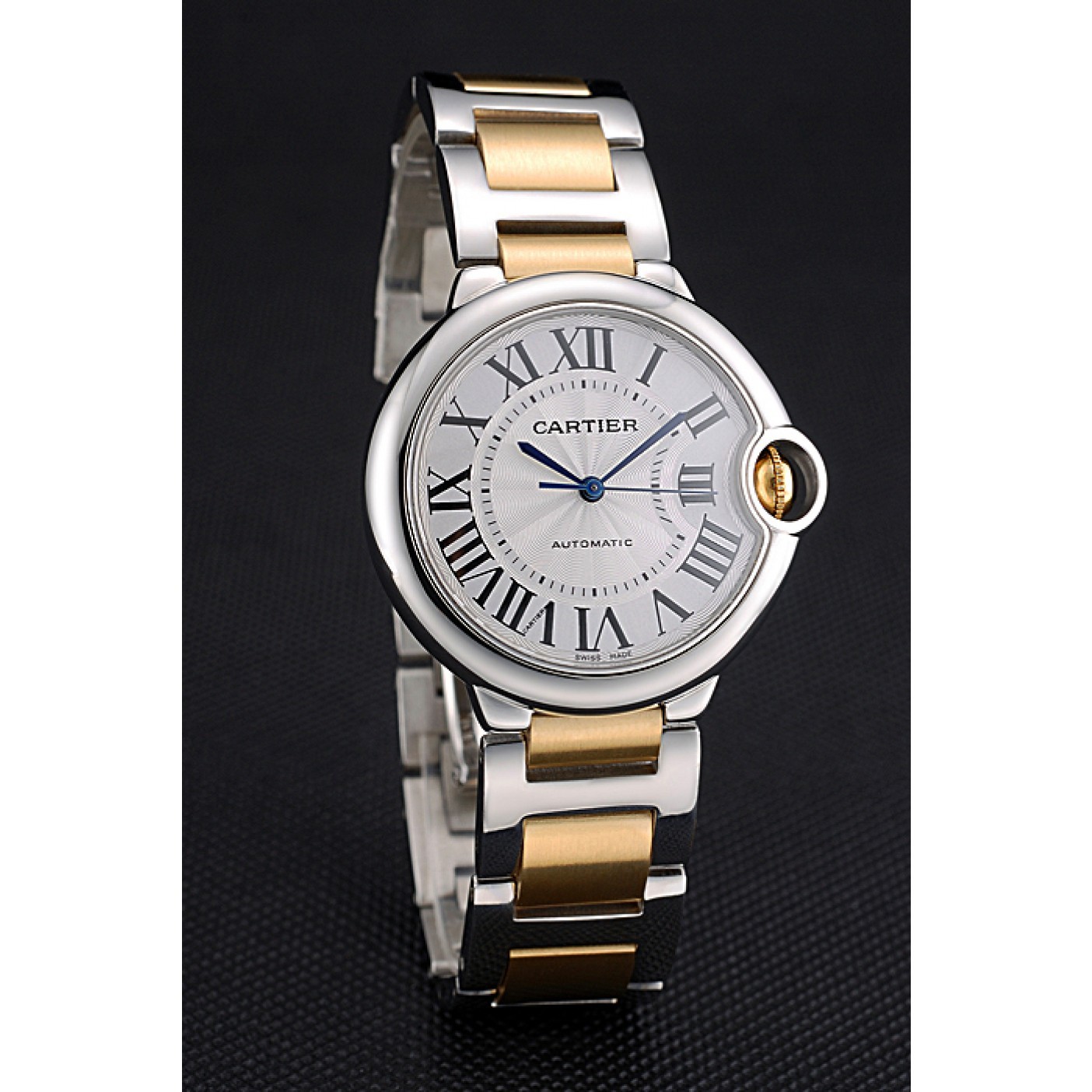 Swiss Cartier Ballon Bleu 36mm Silver Dial Stainless Steel Case Two Tone Gold Bracelet 622878