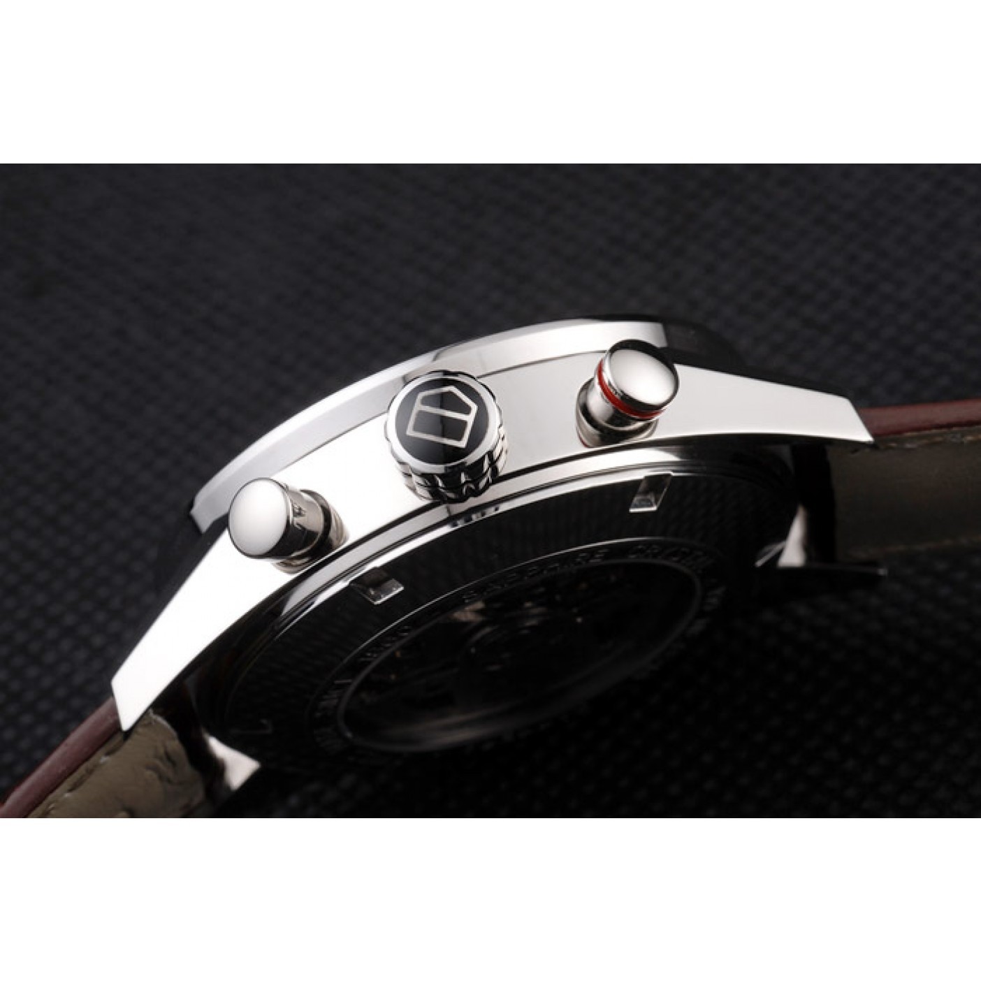 Tag Heuer Swiss Carrera Tachymeter Bezel Dark Brown Leather Strap White Dial