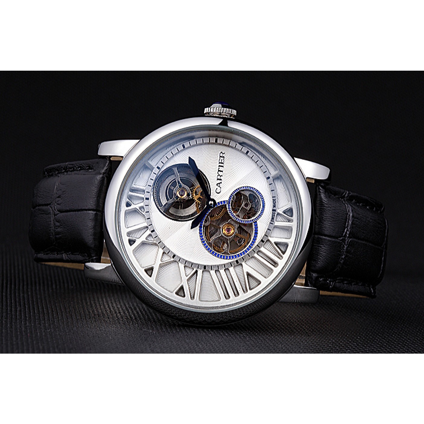 Cartier Rotonde Reversed Tourbillon White Dial 621948