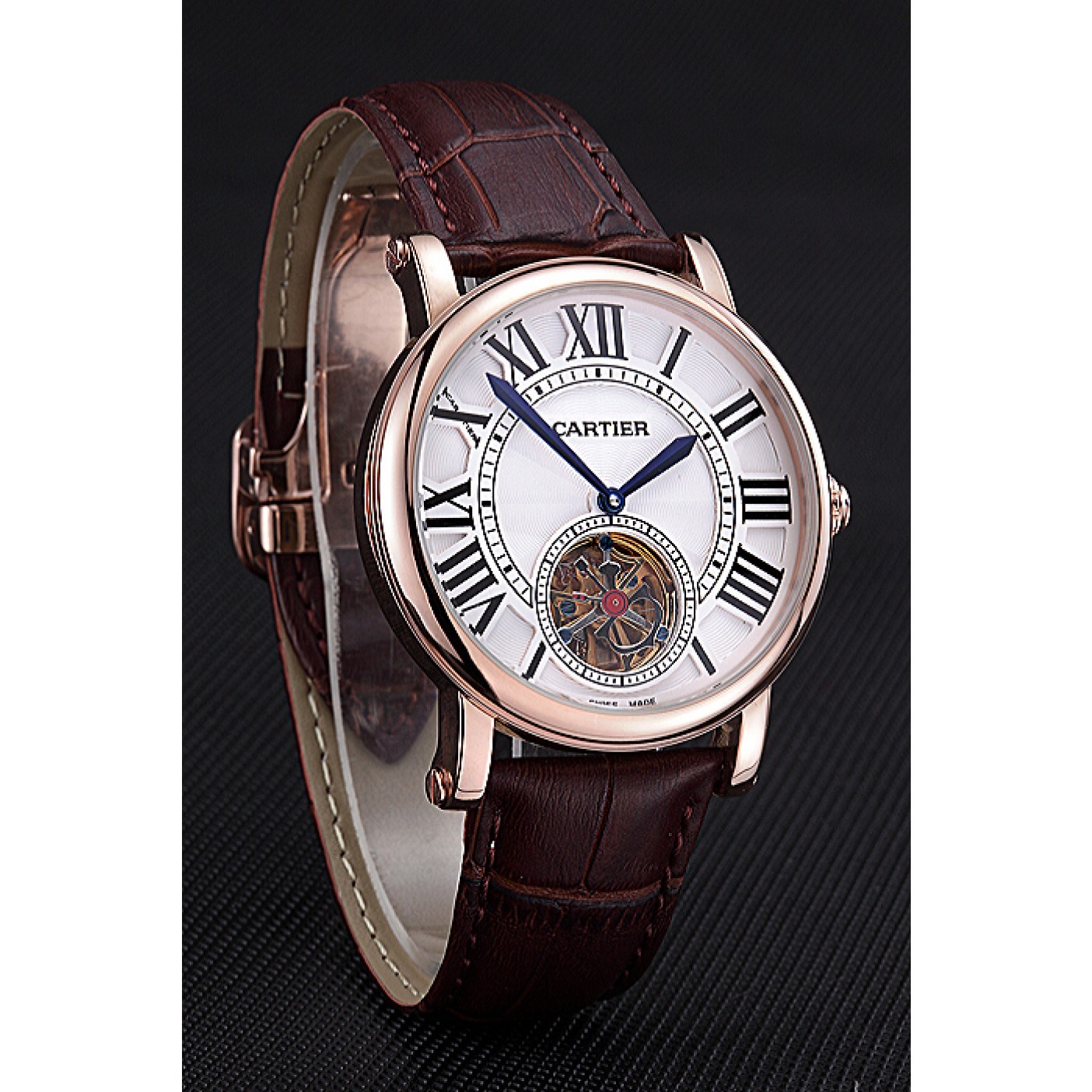 Cartier Rotonde Flying Tourbillon White Dial 621958