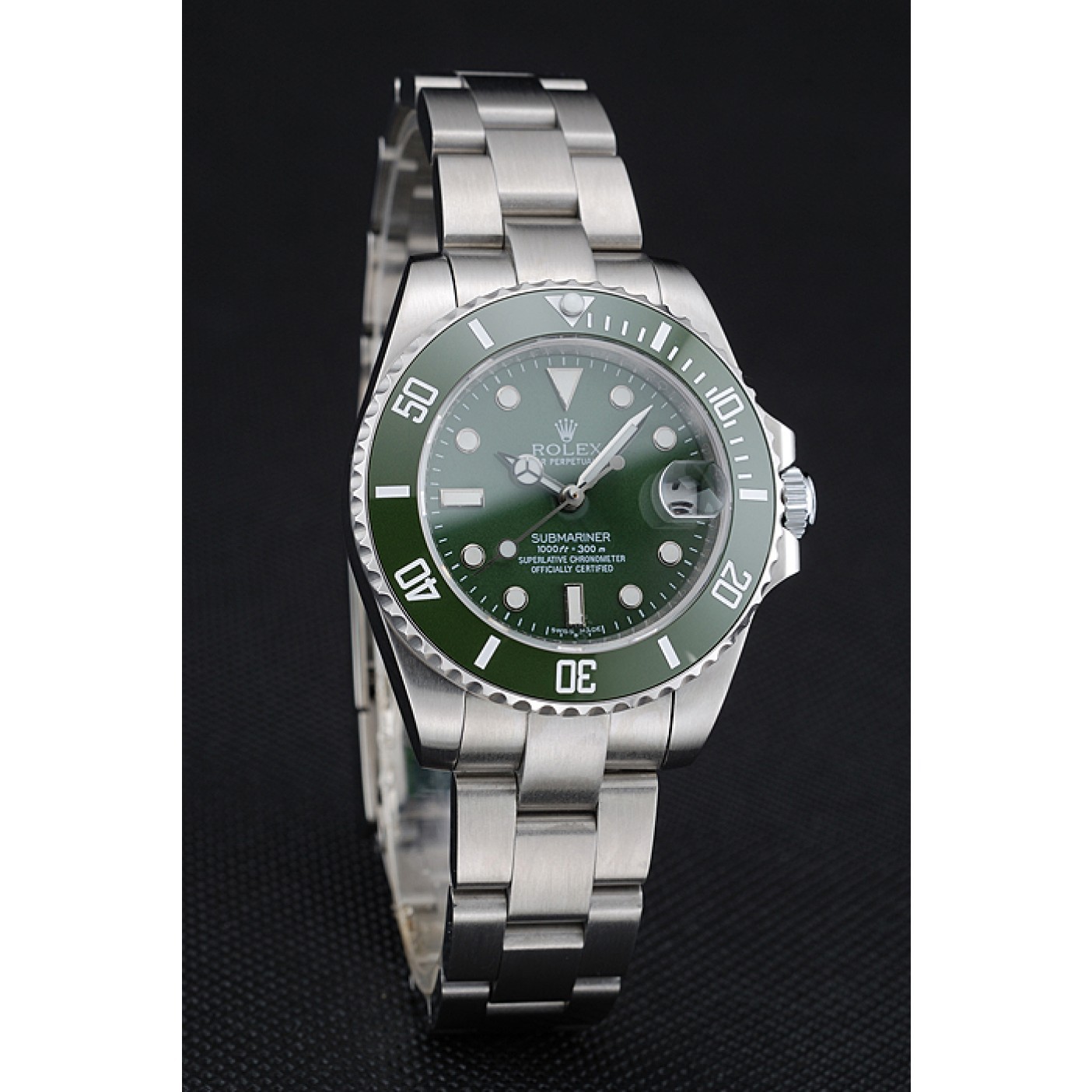 RepTime Watches Rolex Submariner Green Dial Stainless Steel Bracelet 1454151