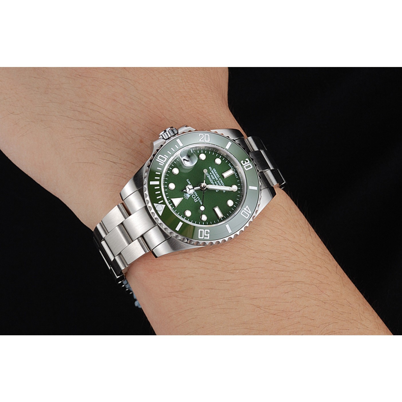 RepTime Watches Rolex Submariner Green Dial Stainless Steel Bracelet 1454151