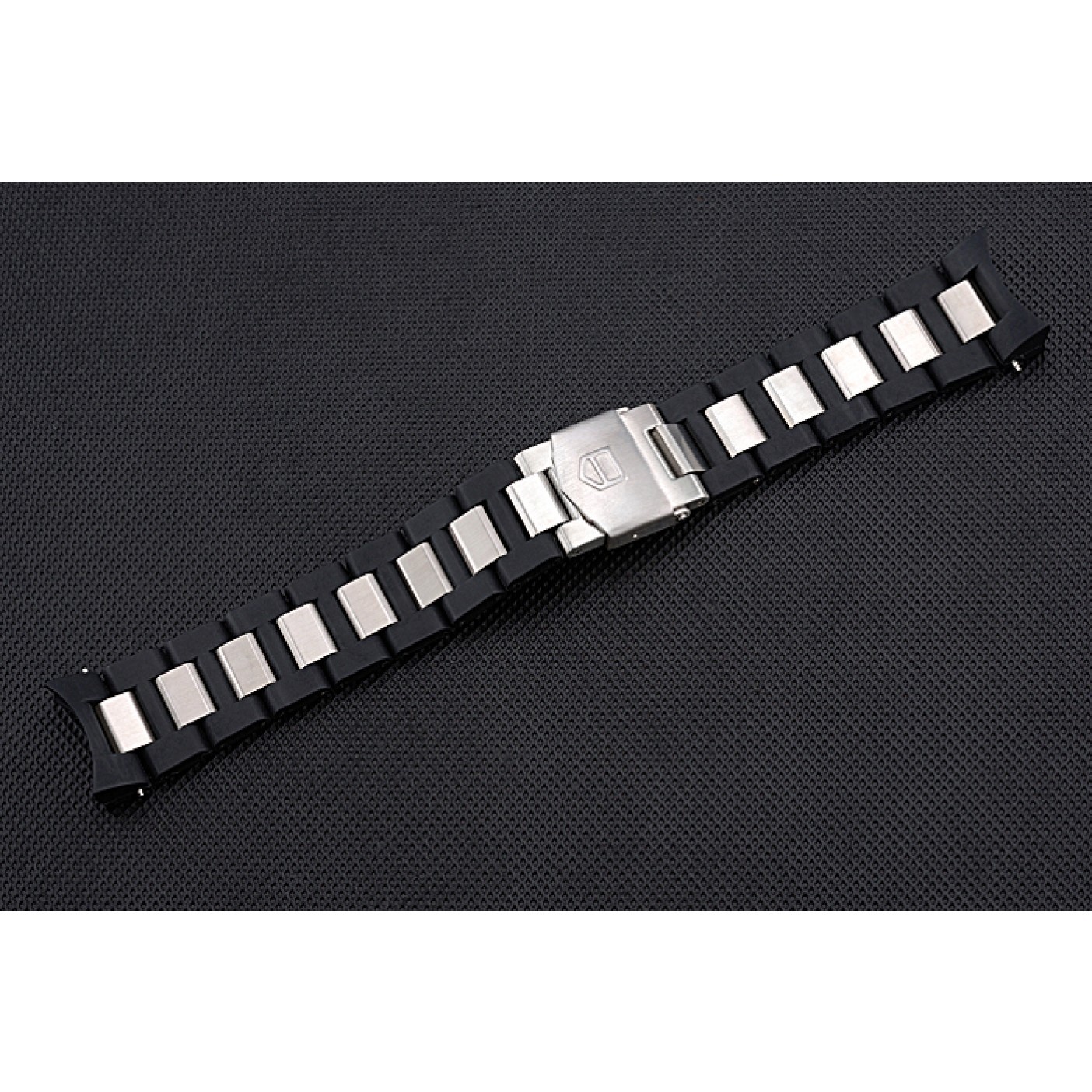 Tag Heuer Plated Stainless Steel and Black Rubber Bracelet 622501