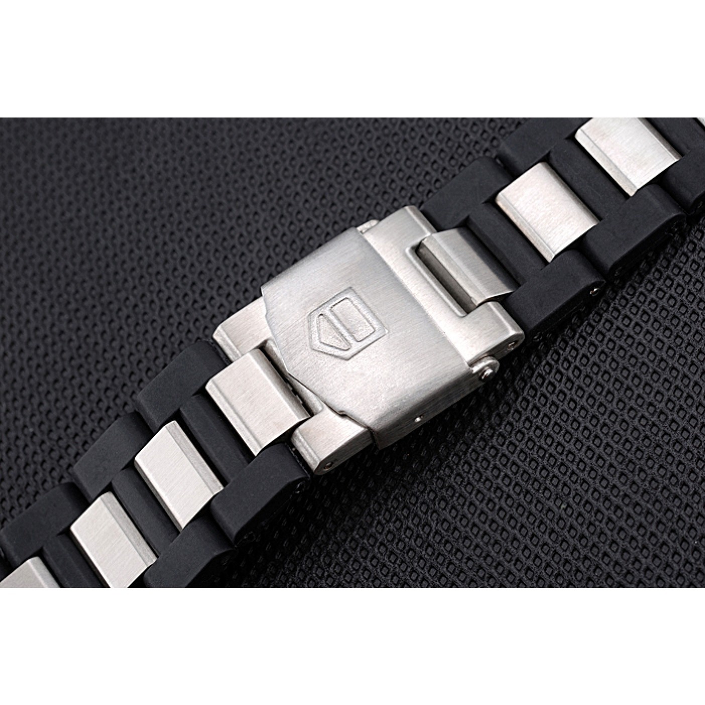 Tag Heuer Plated Stainless Steel and Black Rubber Bracelet 622501