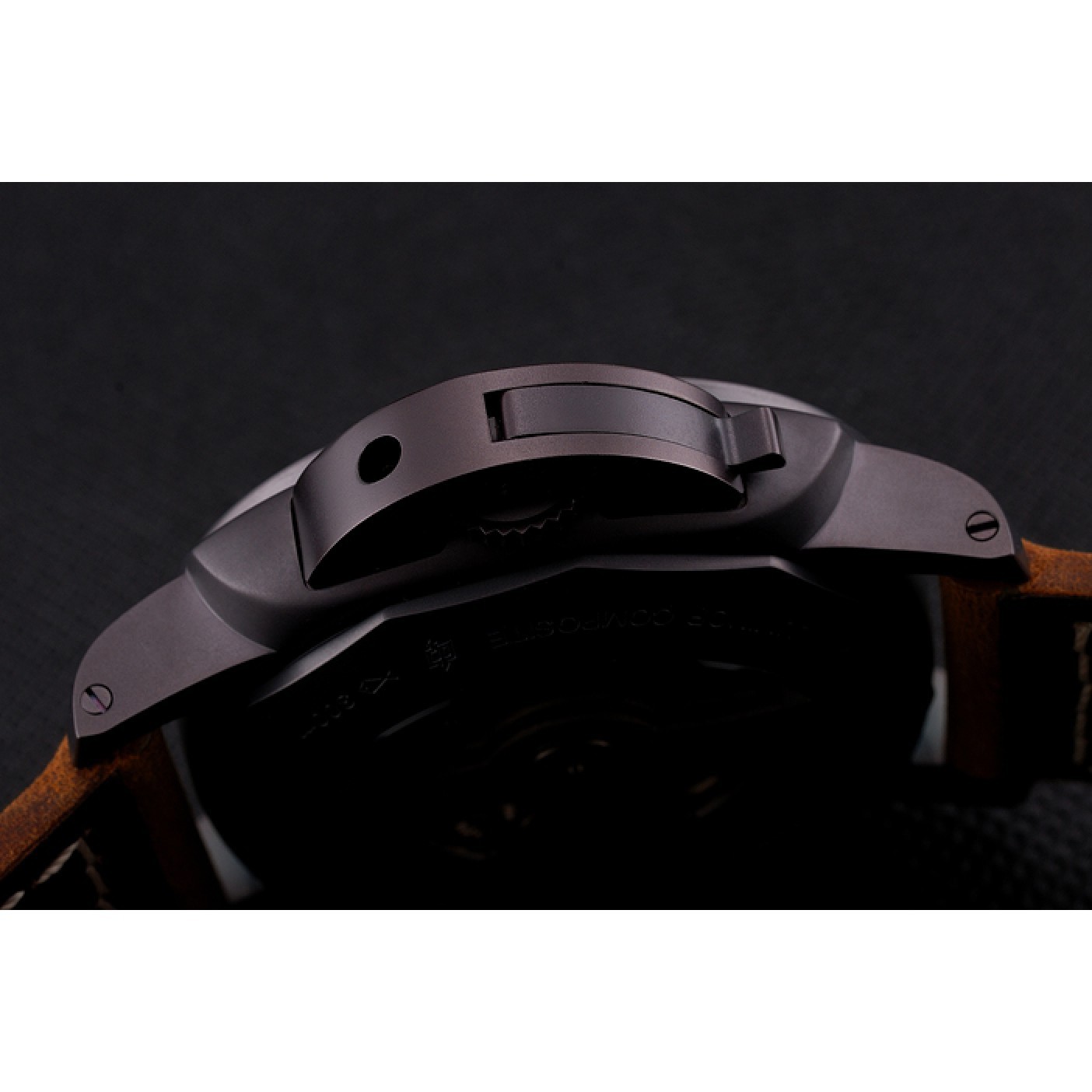 Swiss Panerai Luminor Marina 1950 3 Days Brown Dial Black Case Brown Leather Strap