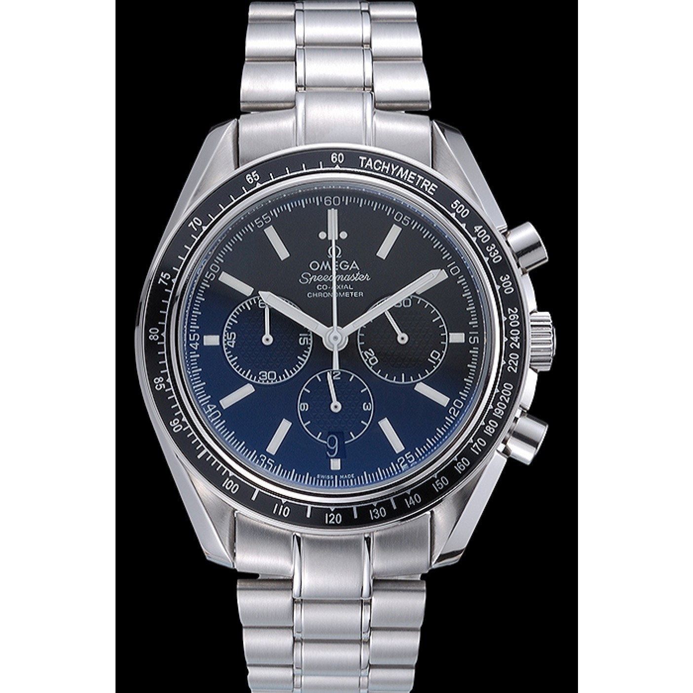 Omega Speedmaster Black Grey Stainless Steel Strap 622052