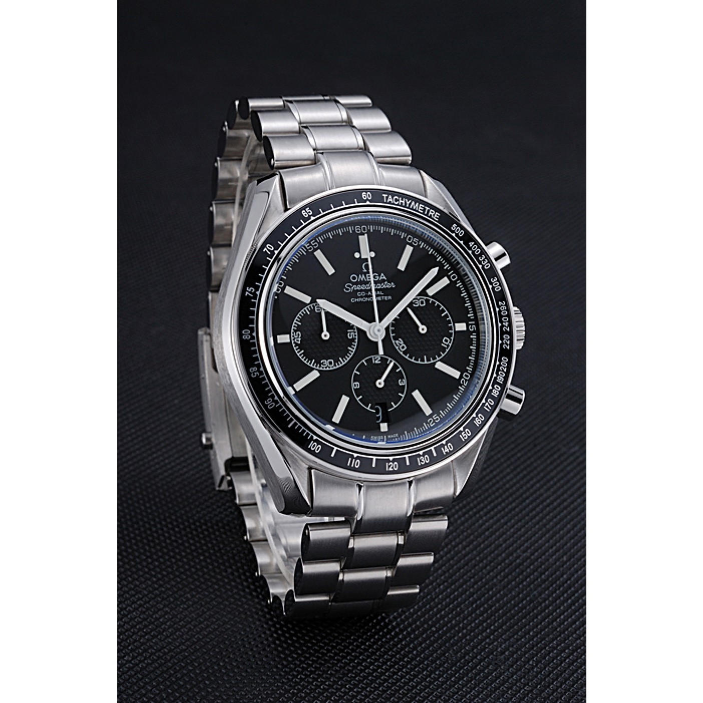 Omega Speedmaster Black Grey Stainless Steel Strap 622052