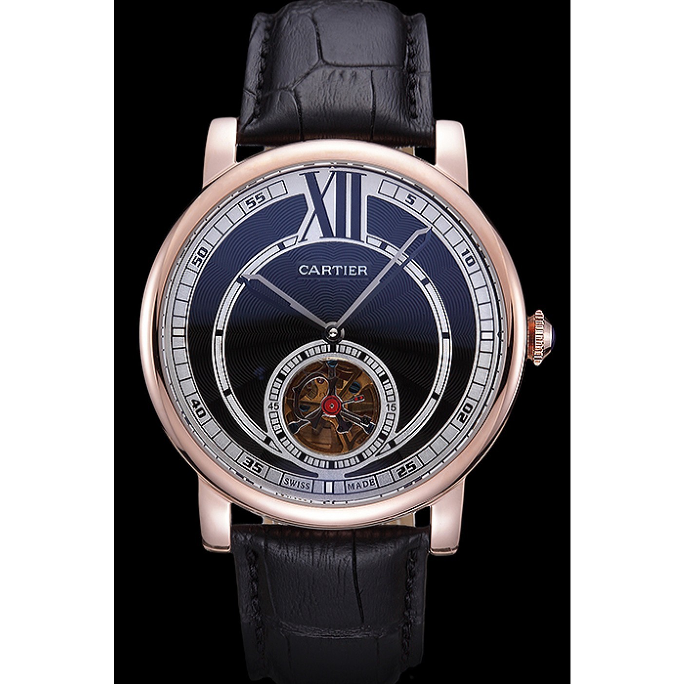 Cartier Rotonde Flying Tourbillon Black Dial 621937