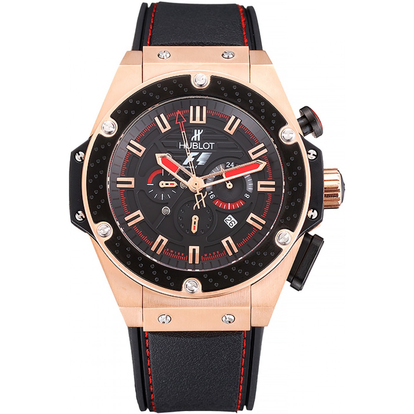 Hublot Big Bang King Power Formula 1 Gold Case Black Dial 622249