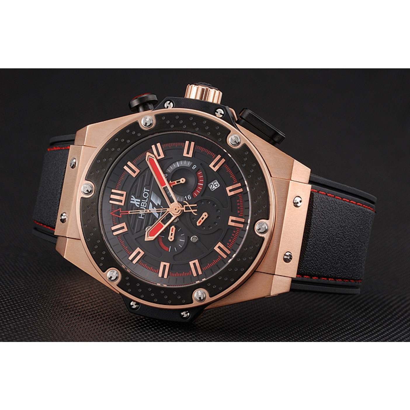 Hublot Big Bang King Power Formula 1 Gold Case Black Dial 622249