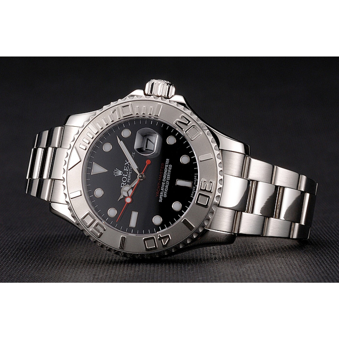 Rolex Yacht-Master Black Dial Stainless Steel Case And Bracelet