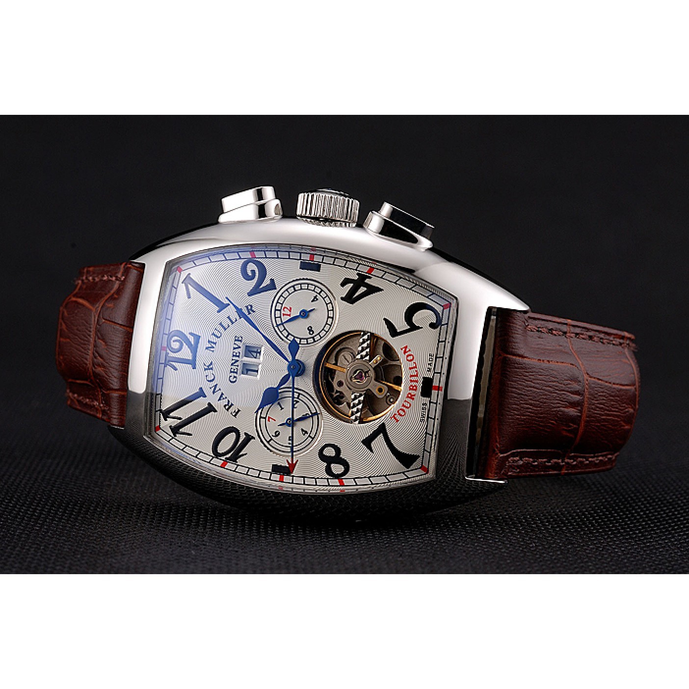 Franck Muller Casablanca White Dial Red Accent Number Tourbillon 41958