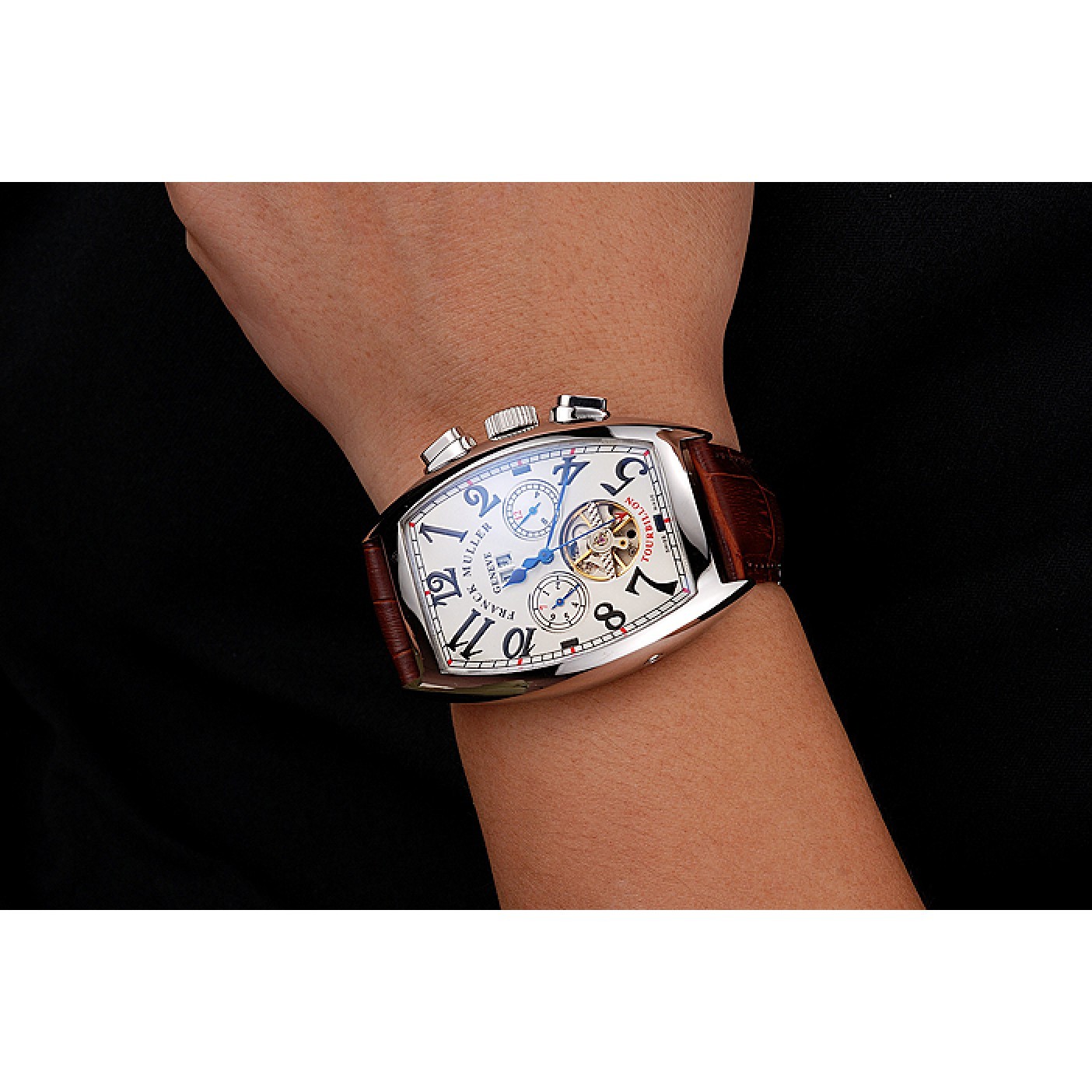 Franck Muller Casablanca White Dial Red Accent Number Tourbillon 41958