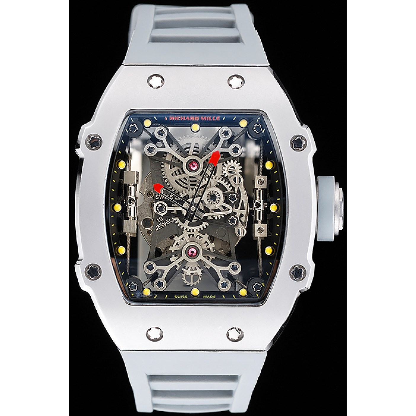 Richard Mille Tourbillion Rafael Nadal RM 27-01 Silver Case White Rubber Bracelet 1454255