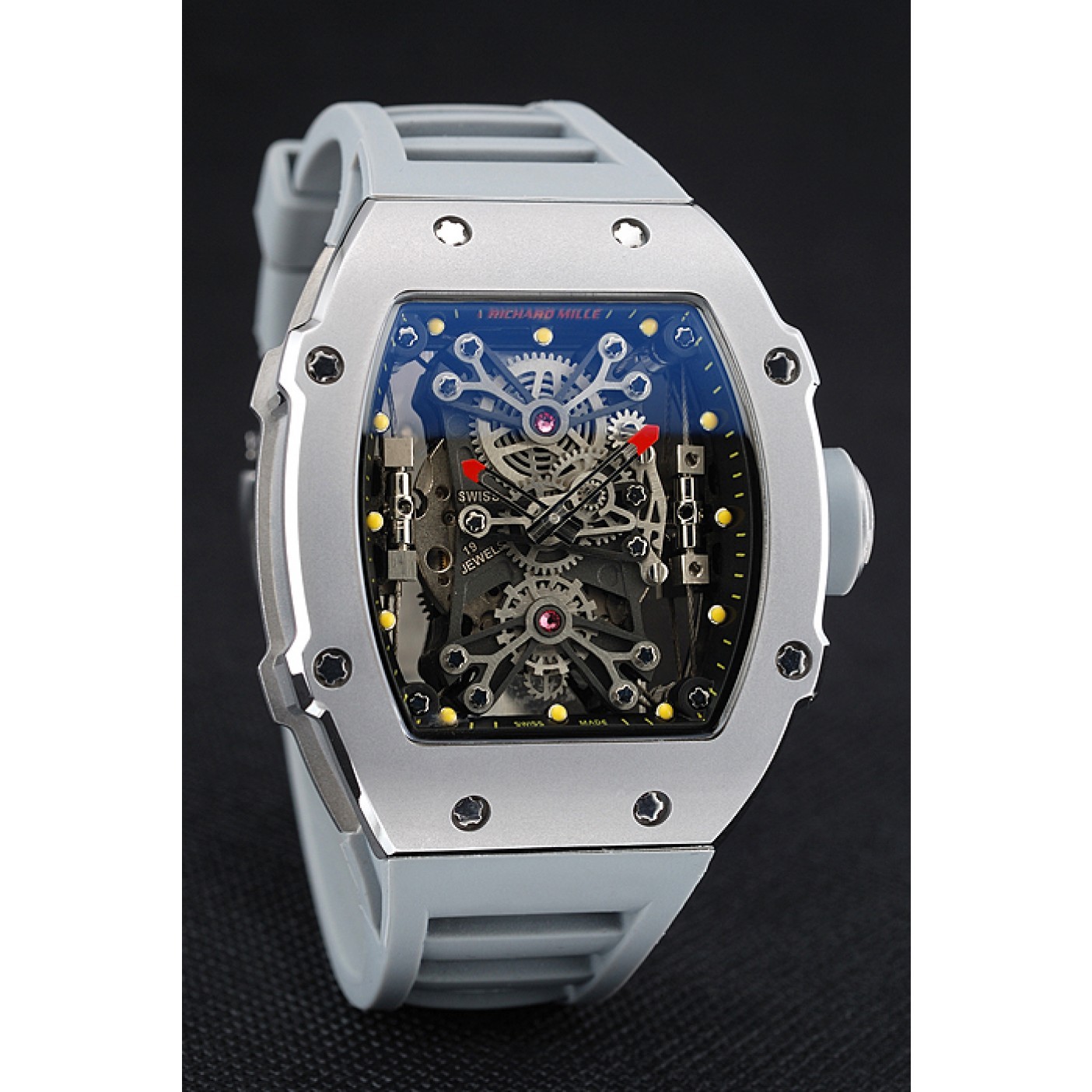 Richard Mille Tourbillion Rafael Nadal RM 27-01 Silver Case White Rubber Bracelet 1454255