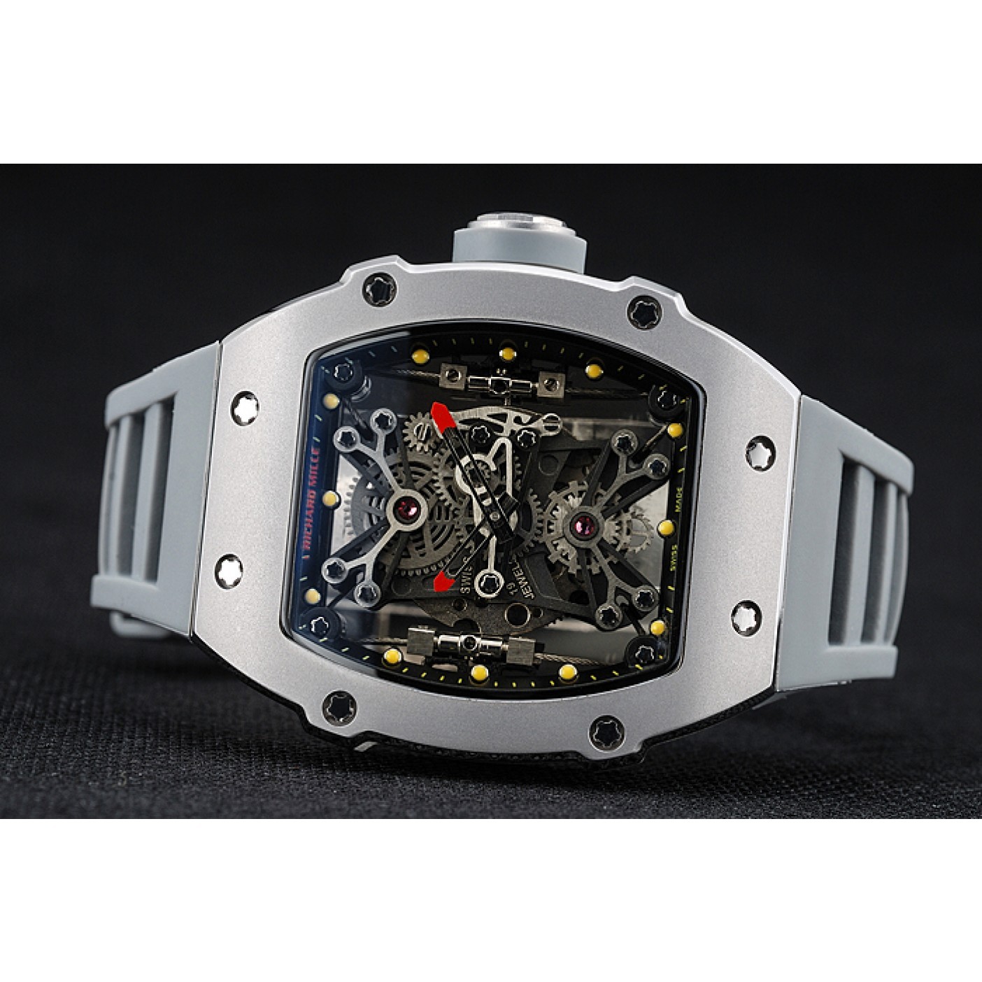 Richard Mille Tourbillion Rafael Nadal RM 27-01 Silver Case White Rubber Bracelet 1454255