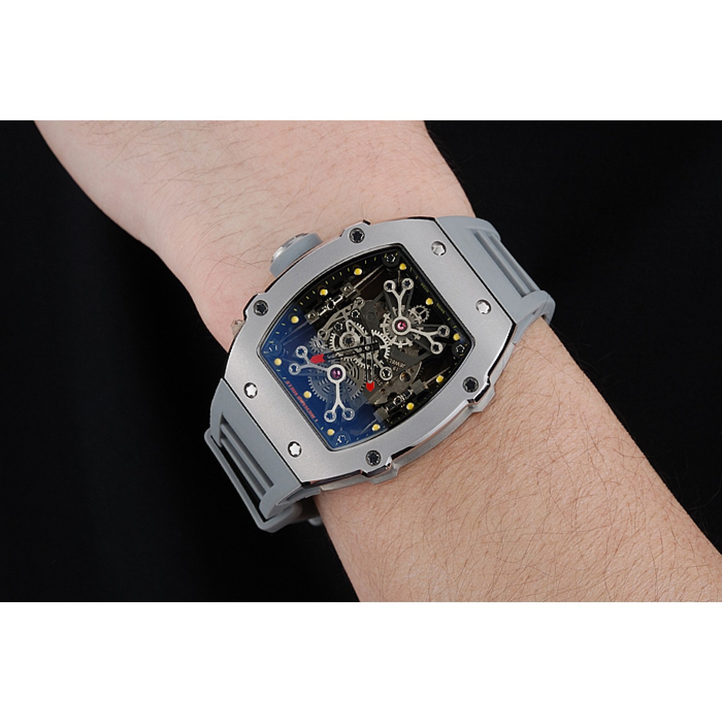 Richard Mille Tourbillion Rafael Nadal RM 27-01 Silver Case White Rubber Bracelet 1454255