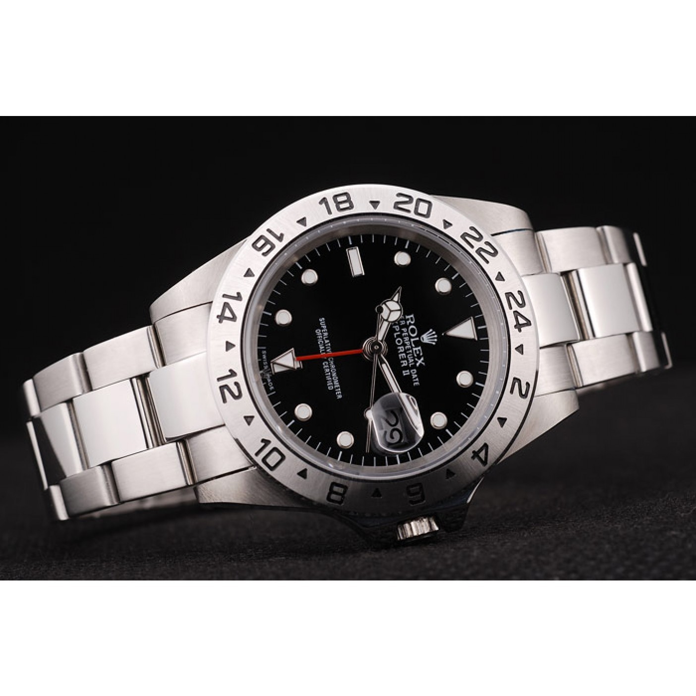 Rolex Explorer Stainless Steel Bezel Black Dial