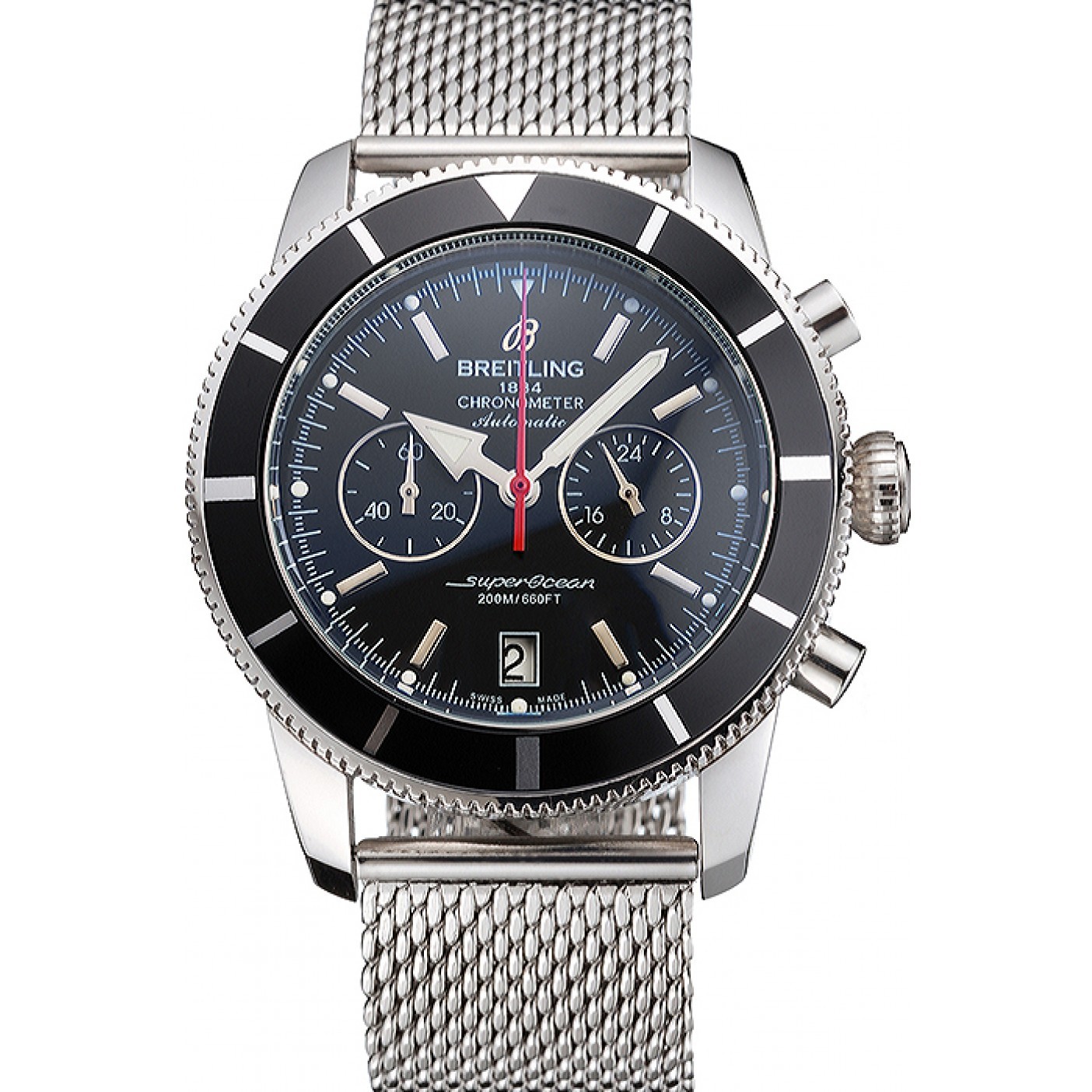 Breitling Superocean Heritage Chronographe 44 Black Dial And Bezel Stainless Steel Case And Bracelet