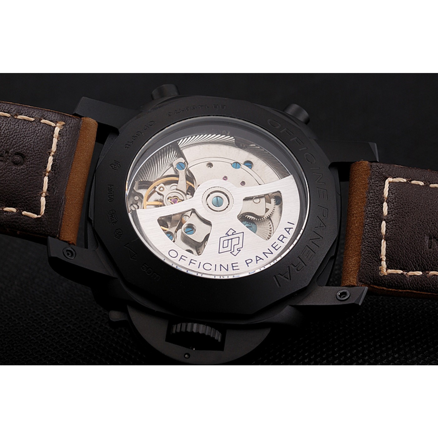 Panerai Luminor 1950 3 Days Chrono Flyback Black Dial Black Case Brown Leather Strap