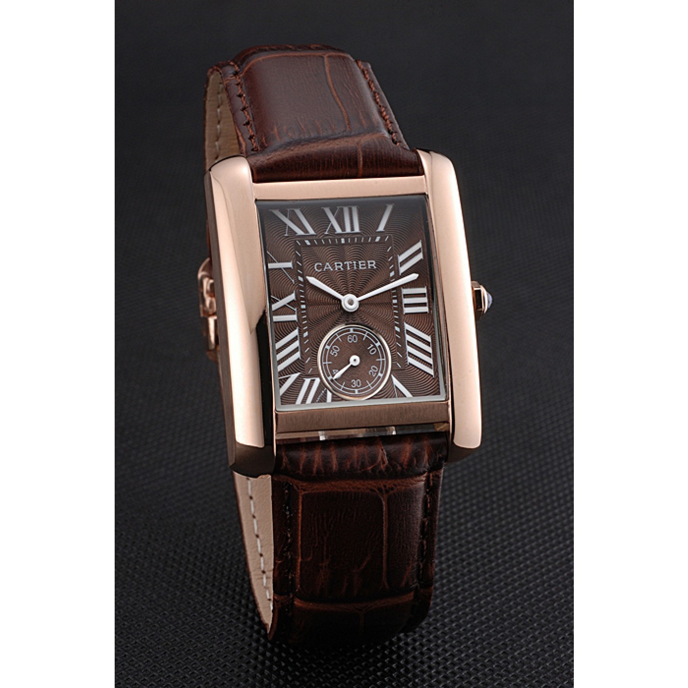 Cartier Tank MC Gold Case Brown Dial Brown Leather Strap 622175