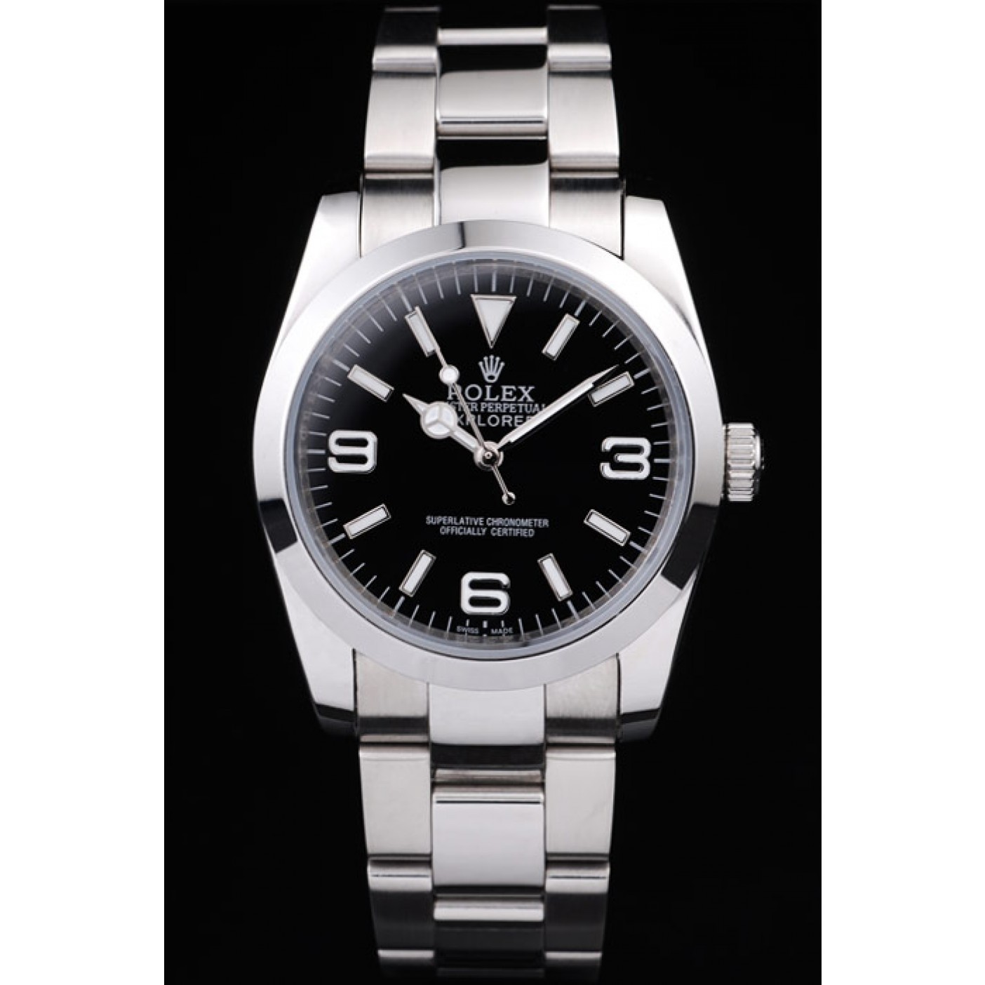 Rolex Explorer Polished Stainless Steel Black Dial 98087