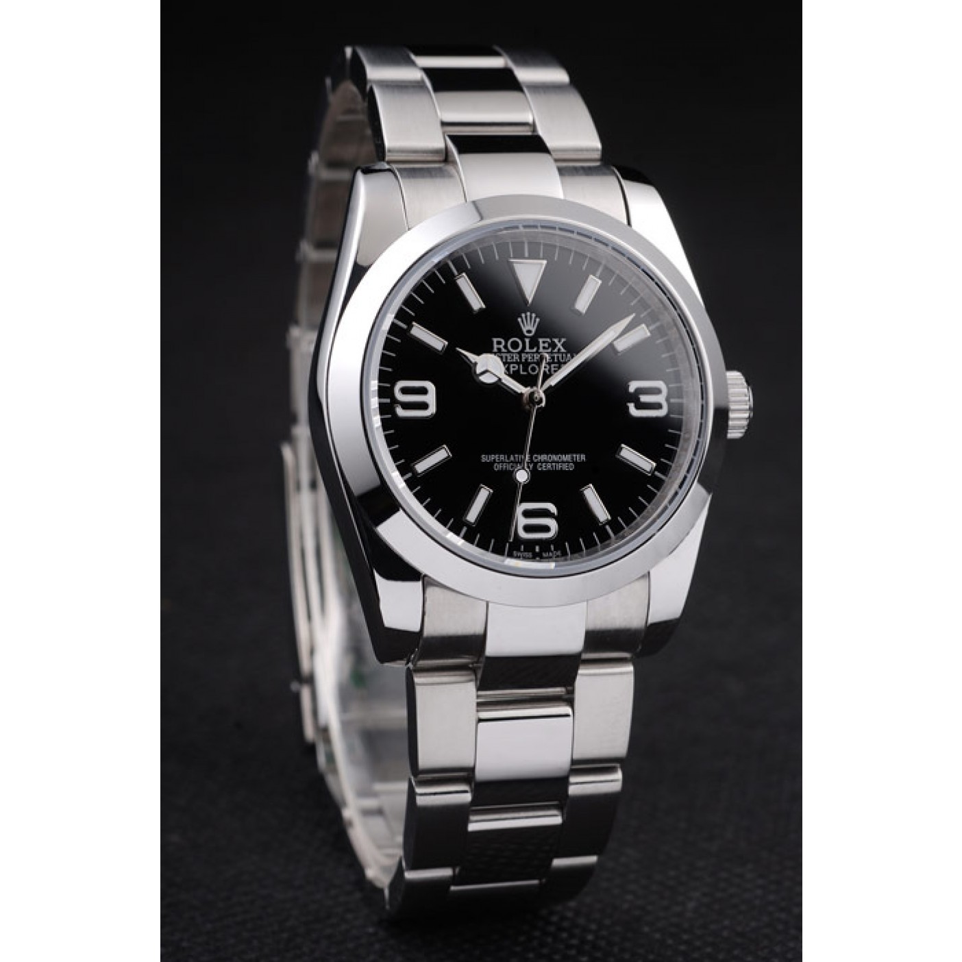 Rolex Explorer Polished Stainless Steel Black Dial 98087