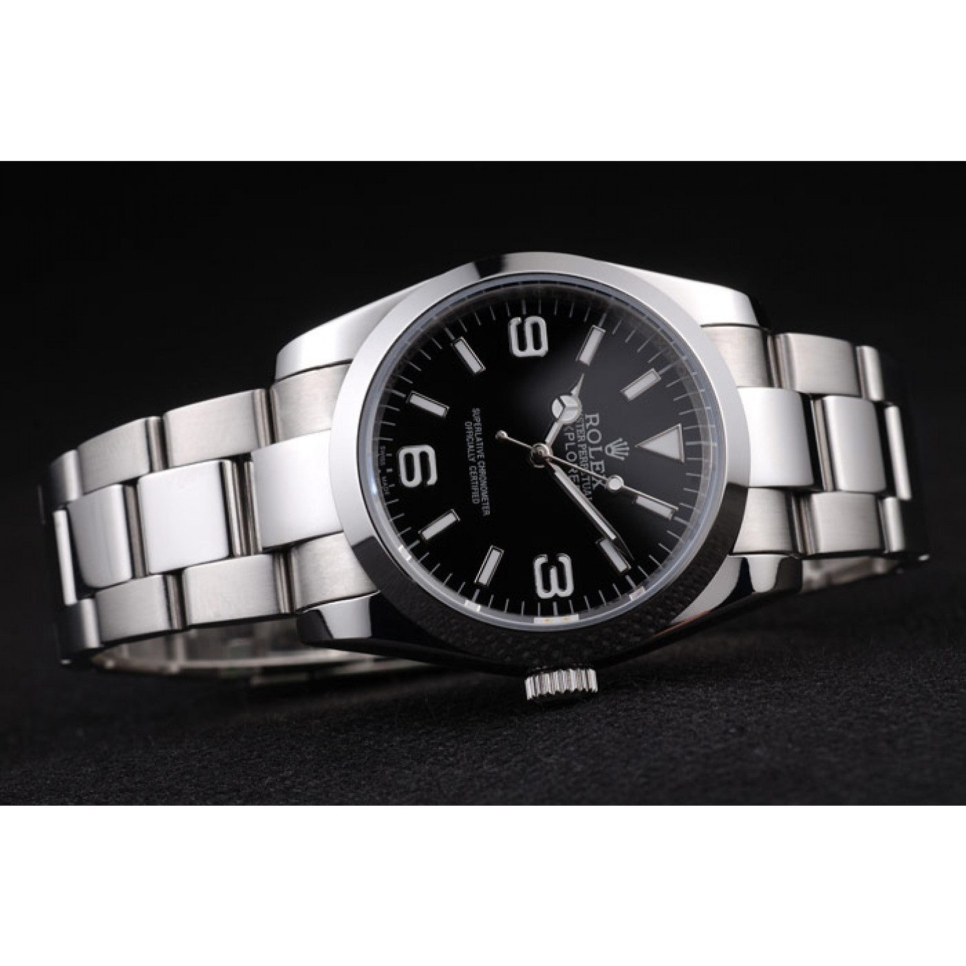 Rolex Explorer Polished Stainless Steel Black Dial 98087