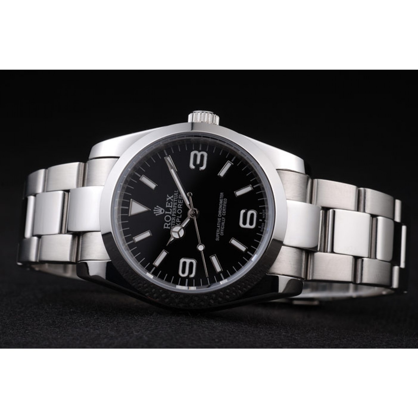 Rolex Explorer Polished Stainless Steel Black Dial 98087