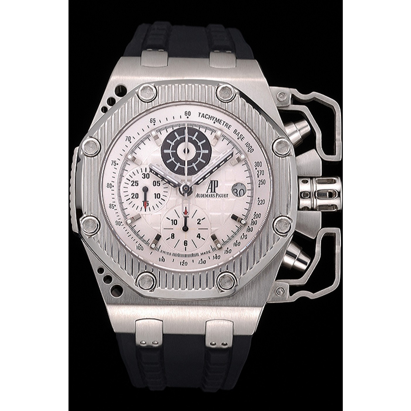 Swiss Audemars Piguet Royal Oak Offshore Survivor White Dial Stainless Steel Case Black Rubber Strap 622859